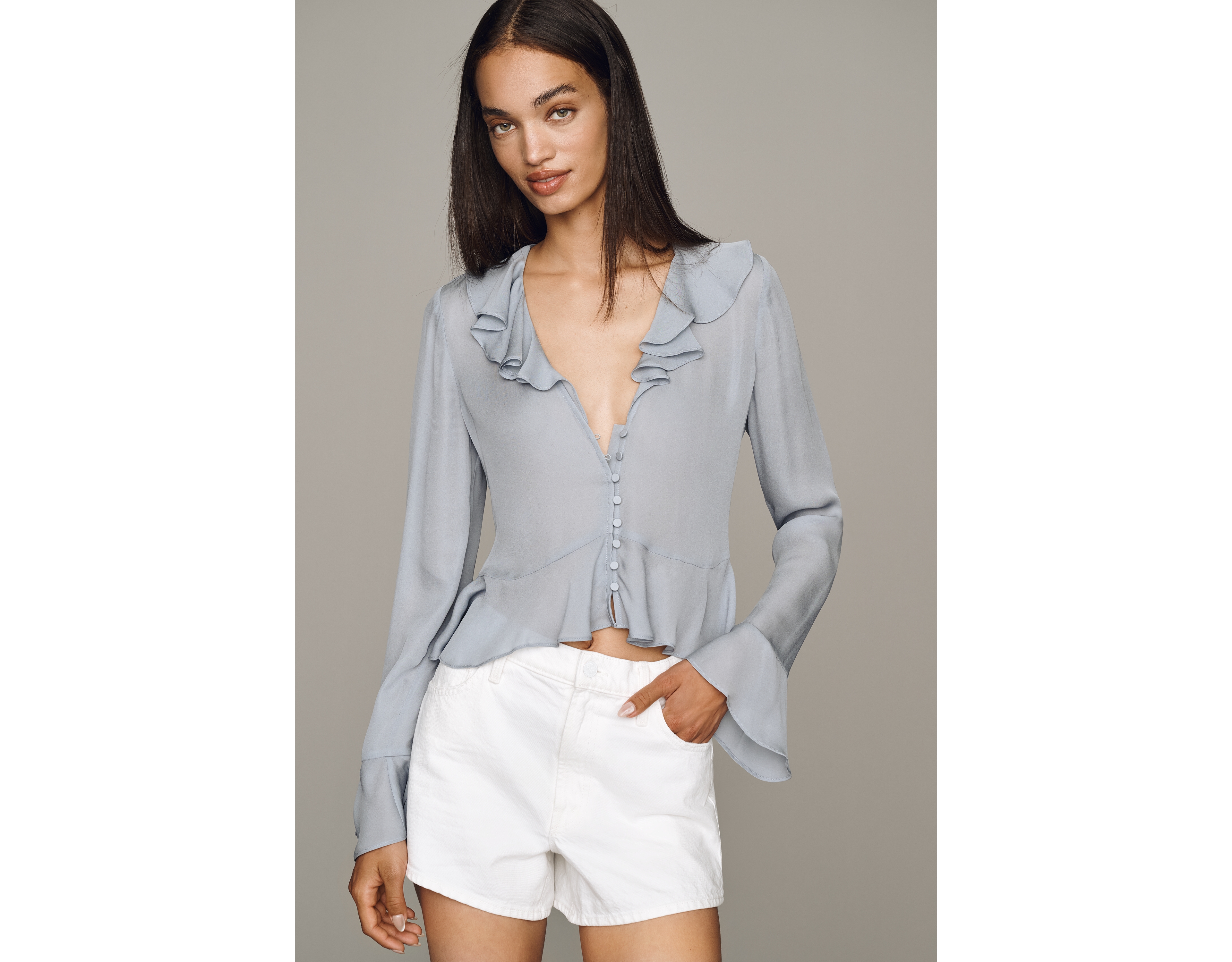 PAIGE Getty Ruffled Blouse