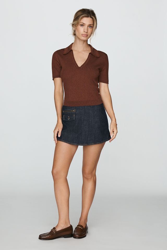 PAIGE Una Cotton Blend Ribbed V-Neck Top #2