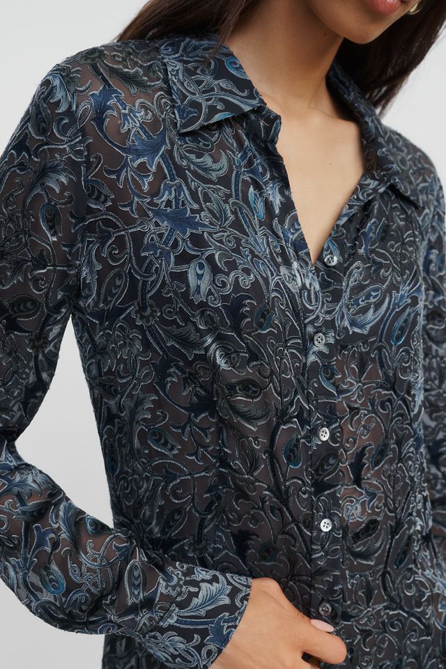 PAIGE Desano Silk Blend Buttondown Shirt #2