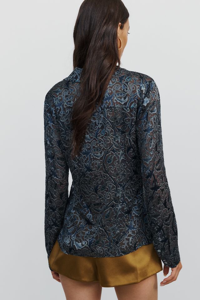 PAIGE Desano Silk Blend Buttondown Shirt #3
