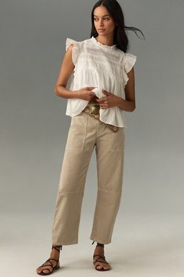 Velvet By Graham & Spencer Brylie Twill Pants In Beige