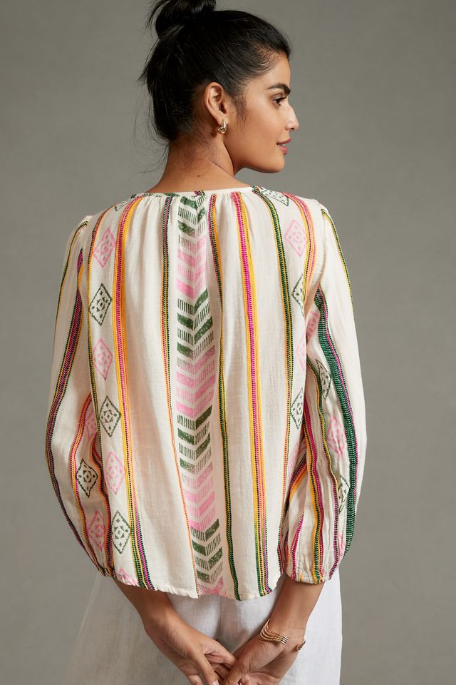Velvet by Graham & Spencer Beth Jacquard Blouse #1
