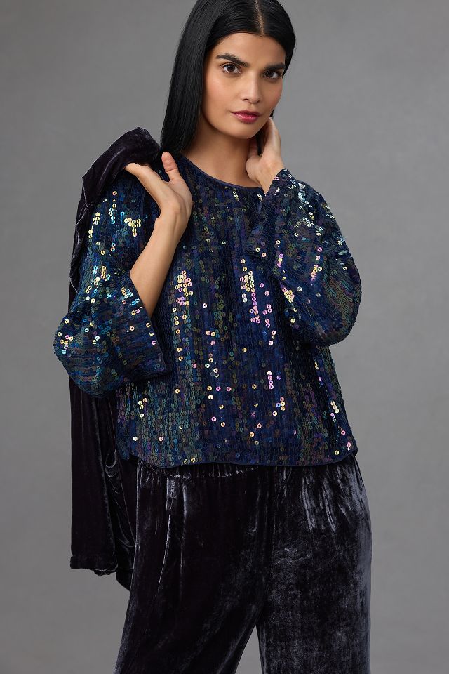 Velvet store sequin top