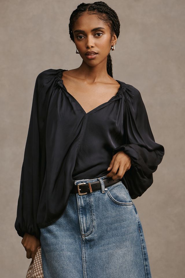 Velvet by Graham & Spencer Noria Long-Sleeve Blouse | Anthropologie