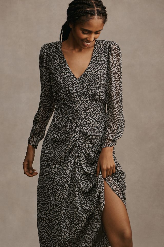 Anthropologie velvet wrap store dress