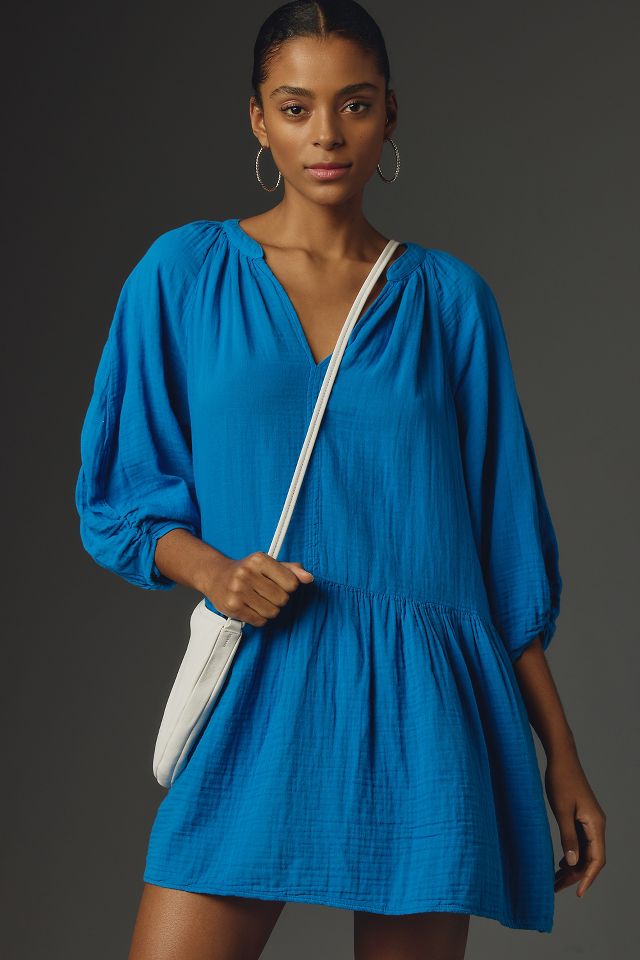 Together Blue Velour Pocket Dress