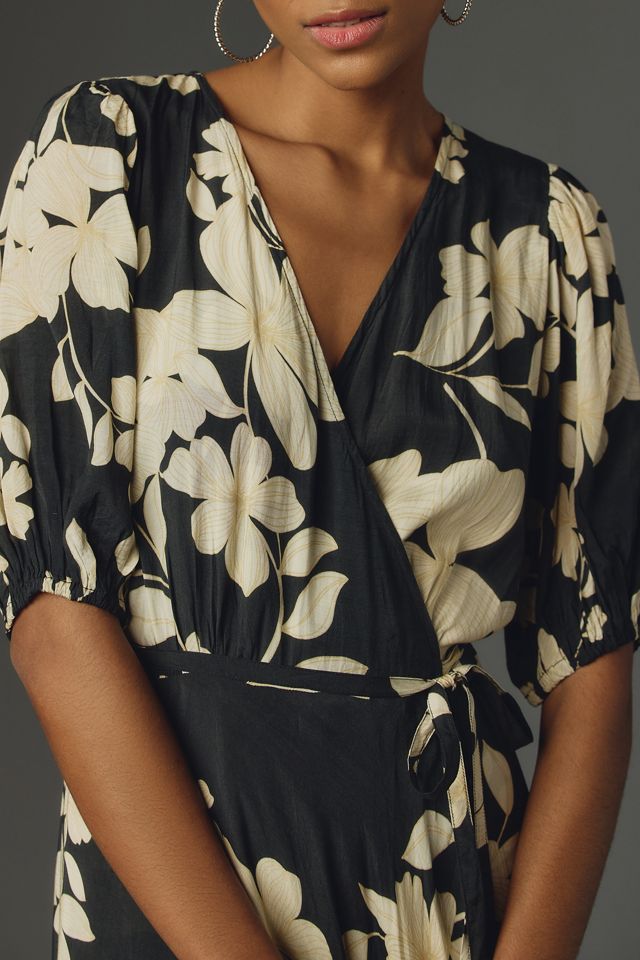 anthropologie velvet wrap midi dress Hutch Velvet Wrap Dress