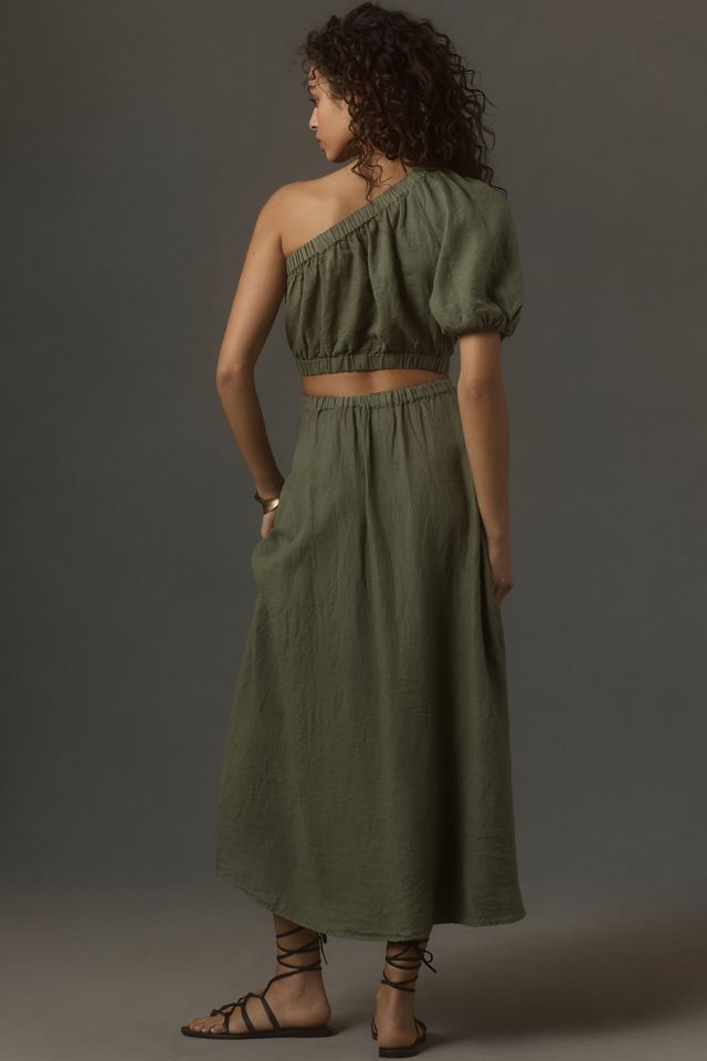 Velvet by Graham & Spencer Linen Bailey Cypress Midi Skirt #2