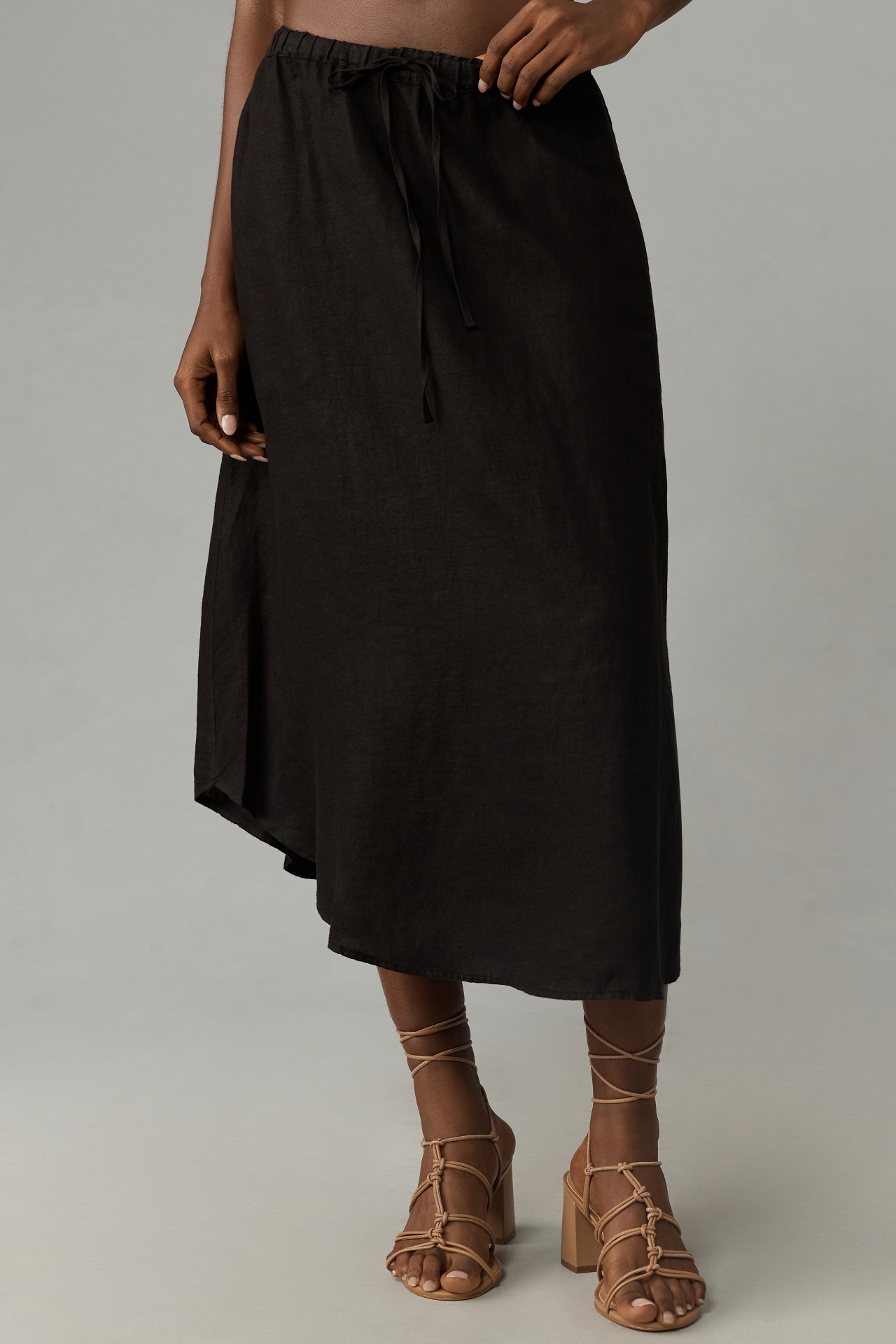 Velvet by Graham & Spencer Nemy Linen Midi Skirt