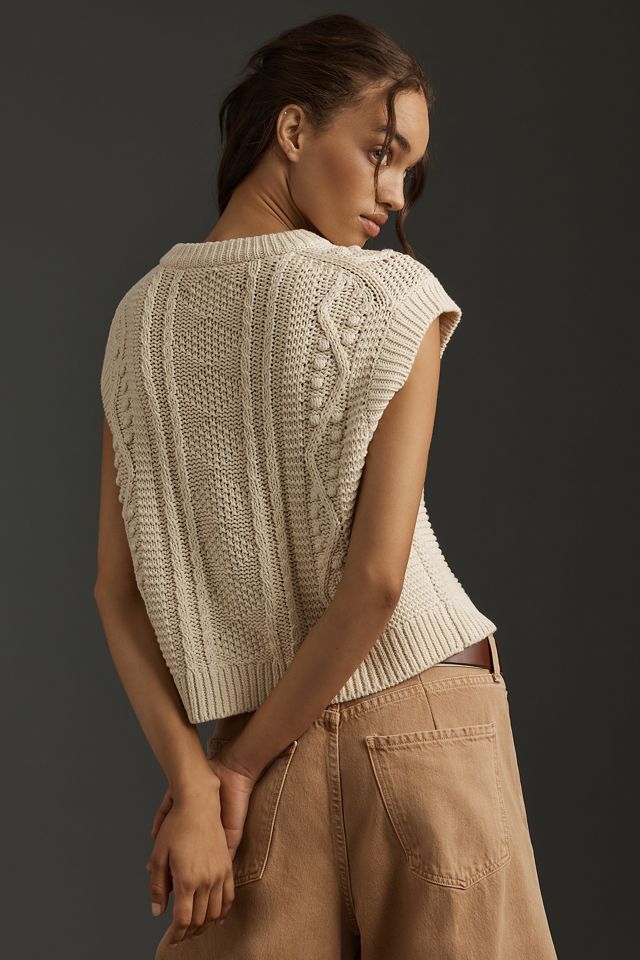 Velvet by Graham & Spencer Maggie Cable-Knit Sweater Vest #3