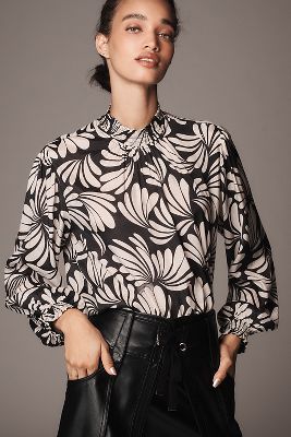 Shop Velvet By Graham & Spencer Leonie Long-sleeve Blouse In Multicolor