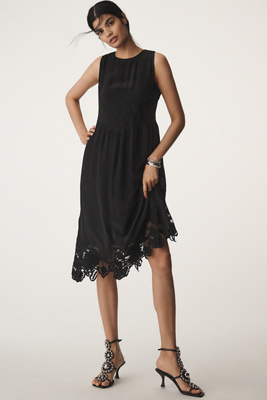 Velvet By Graham & Spencer Bianca Lace Midi Dress In Black