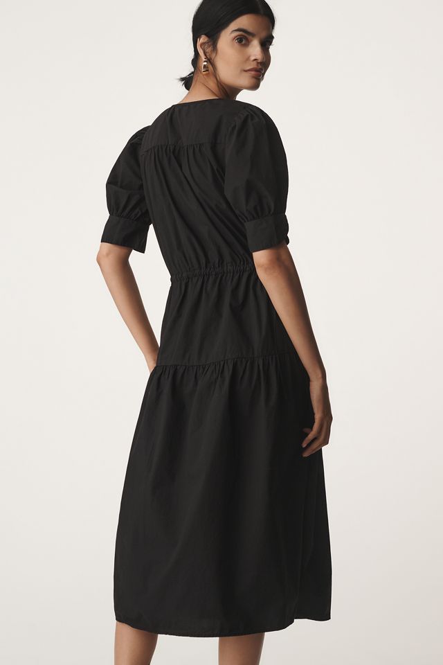 ワンピース Velvet by Graham & Spencer Lianna Puff-Sleeve Midi Dress Velvet by Graham & Spencer Lianna Puff-Sleeve Midi Dress