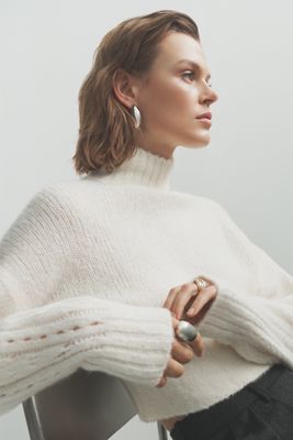 By Anthropologie Amaya Cashmere Wool Cinched Sweater