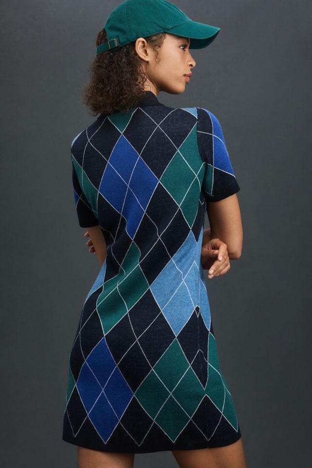 Rowing Blazers Short-Sleeve Argyle Sweater Mini Dress #1