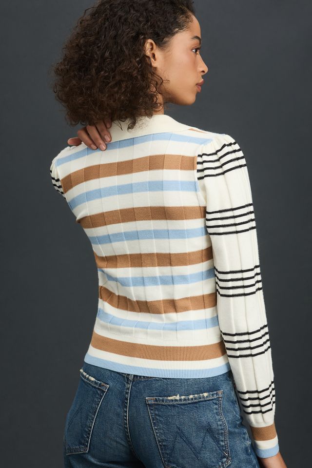 Rowing Blazers Long-Sleeve Knit Jacquard Polo Top #1