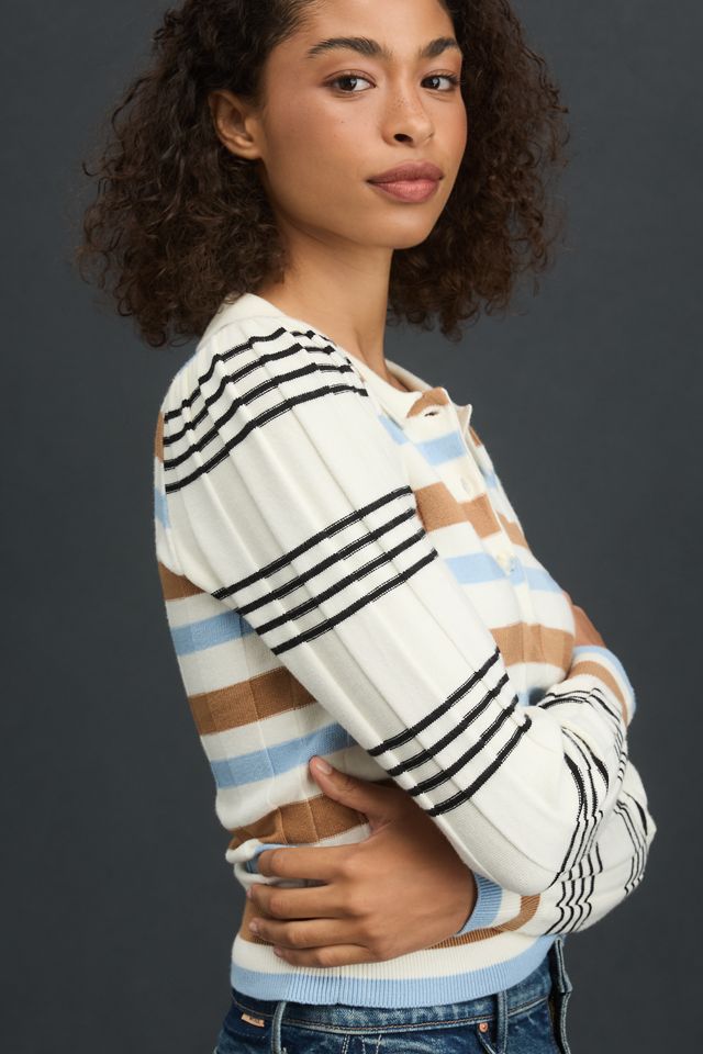 Rowing Blazers Long-Sleeve Knit Jacquard Polo Top #3