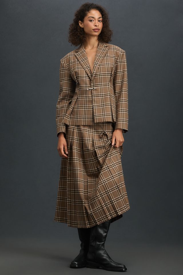 Rowing Blazers Plaid Pleated Blazer #2