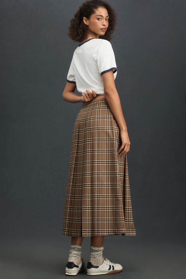 Rowing Blazers Plaid Pleated Midi Skirt #2