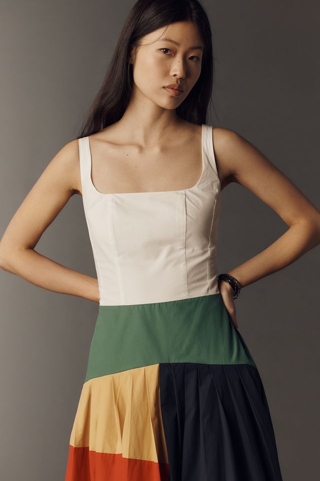 Rowing Blazers Cotton Poplin Pleated Midi Dress #3