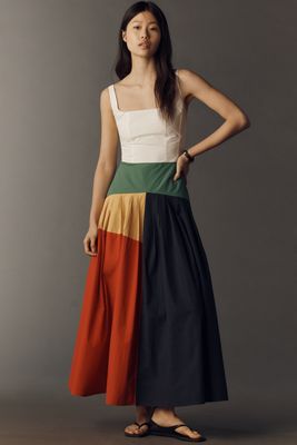 Rowing Blazers Cotton Poplin Pleated Midi Dress