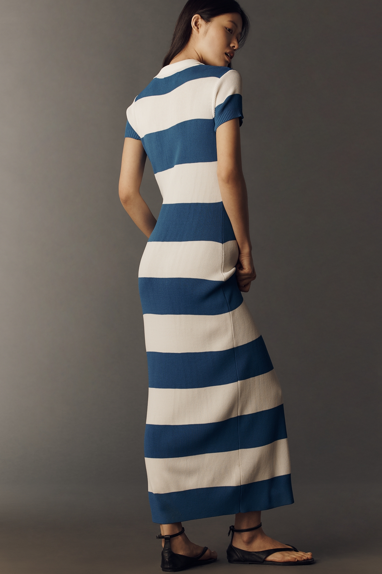 Rowing Blazers Striped Polo Maxi Dress
