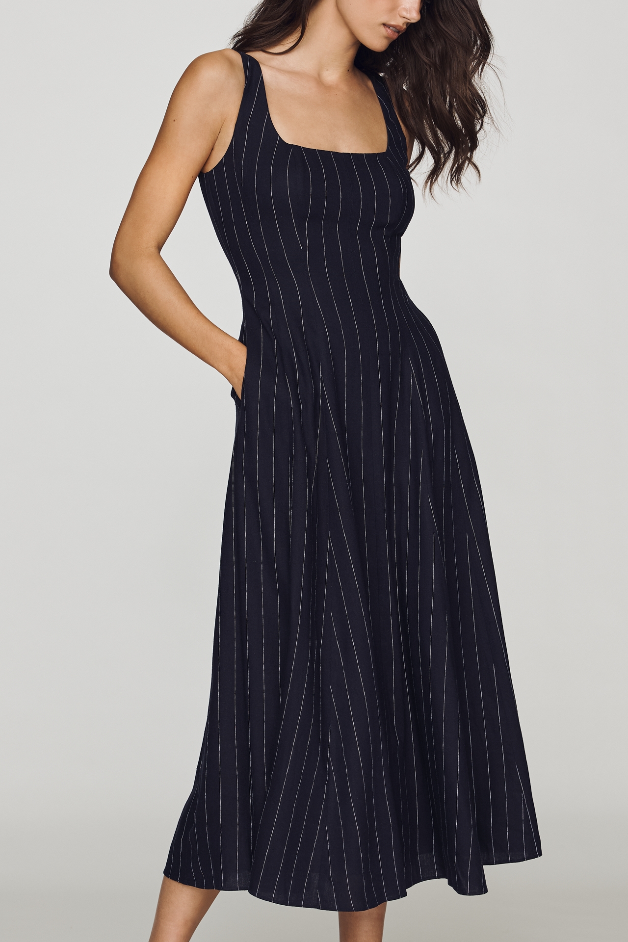 Rowing Blazers Linen Midi Dress