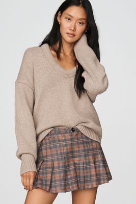 Rowing Blazers Pleated Plaid Mini Skirt