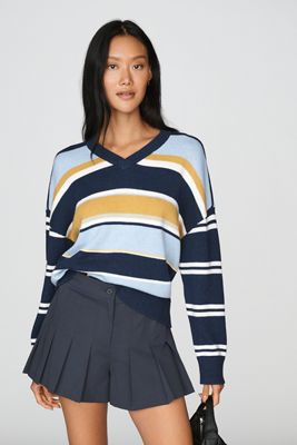 Rowing Blazers Striped V-neck Sweater