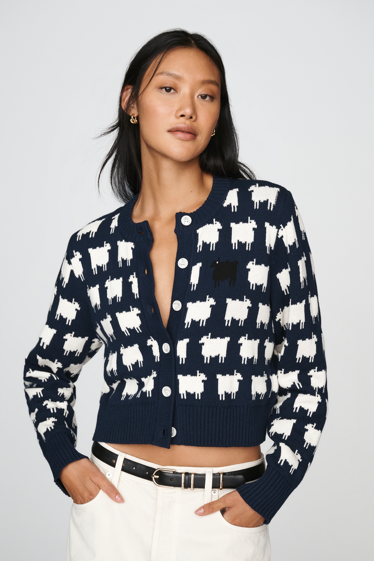 Rowing Blazers 100% Cotton Cropped Cardigan Sweater