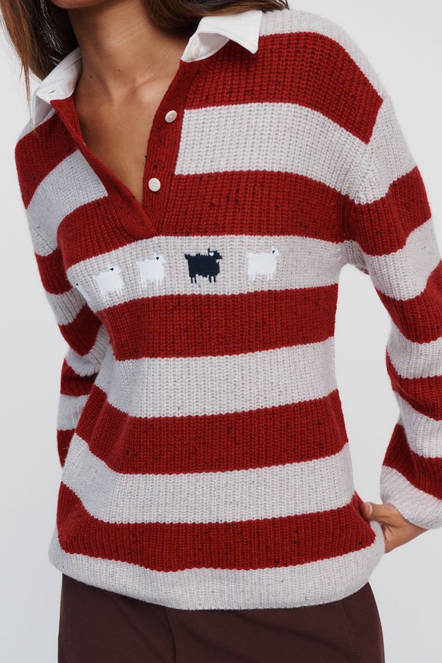 Rowing Blazers 100% Wool Sheep Rugby Top #1