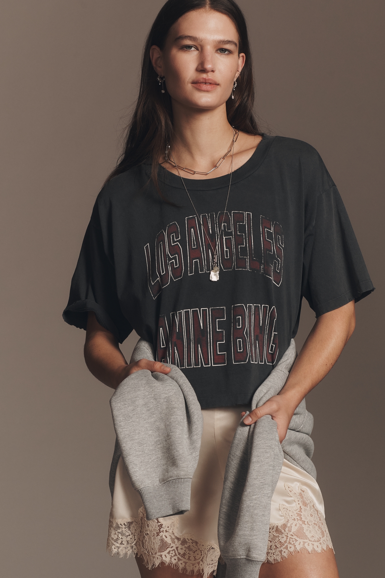 Anine Bing Johnny Crop Tee