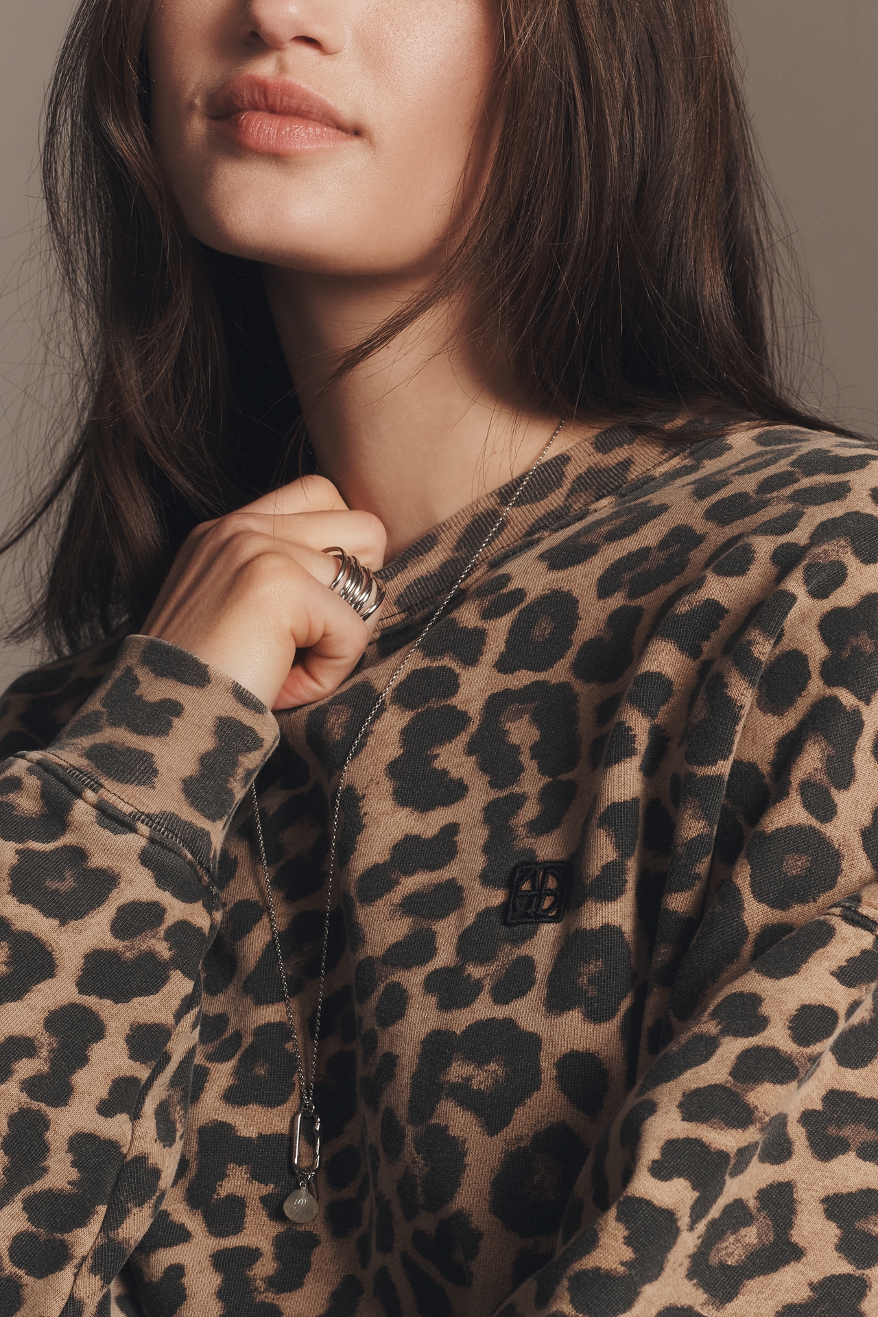 Anine Bing Miles Leopard Sweatshirt