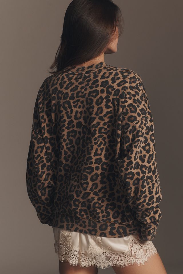 Anine Bing Miles Leopard Sweatshirt | Anthropologie
