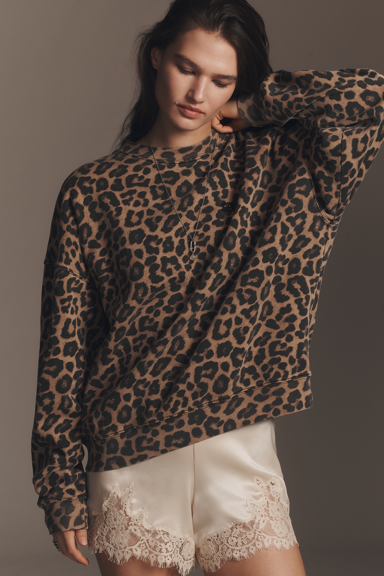 Anine Bing Miles Leopard Sweatshirt