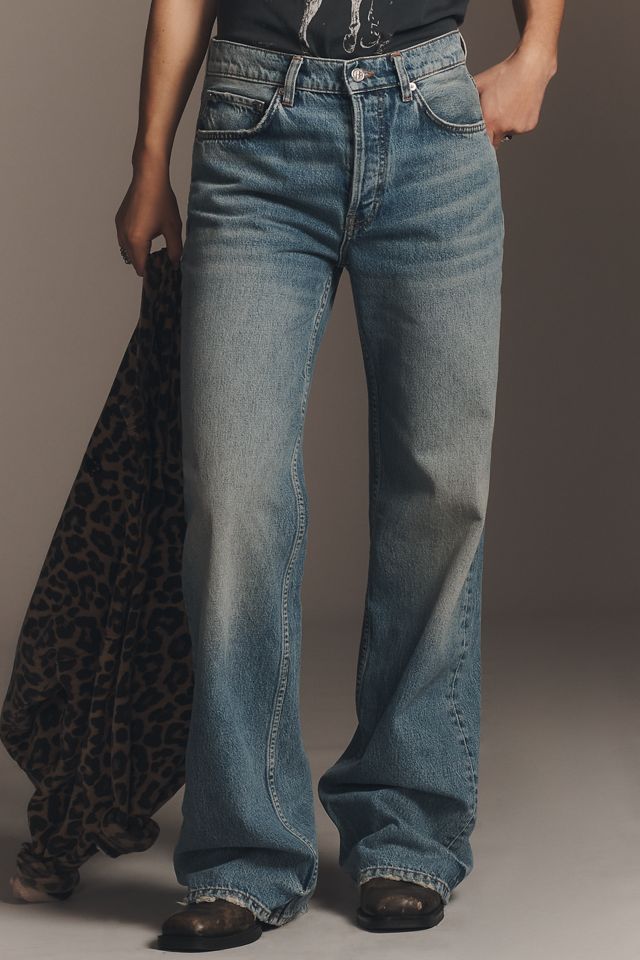 Anine Bing Hugh Mid-Rise Wide-Leg Jeans #3