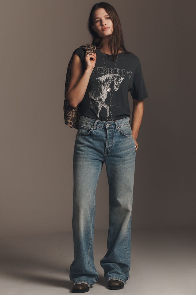 Anine Bing Hugh Mid-Rise Wide-Leg Jeans #2