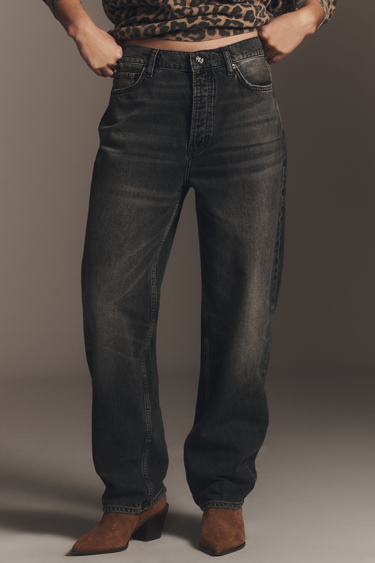 Anine Bing Fritz Mid-Rise Straight-Leg Ankle Jeans