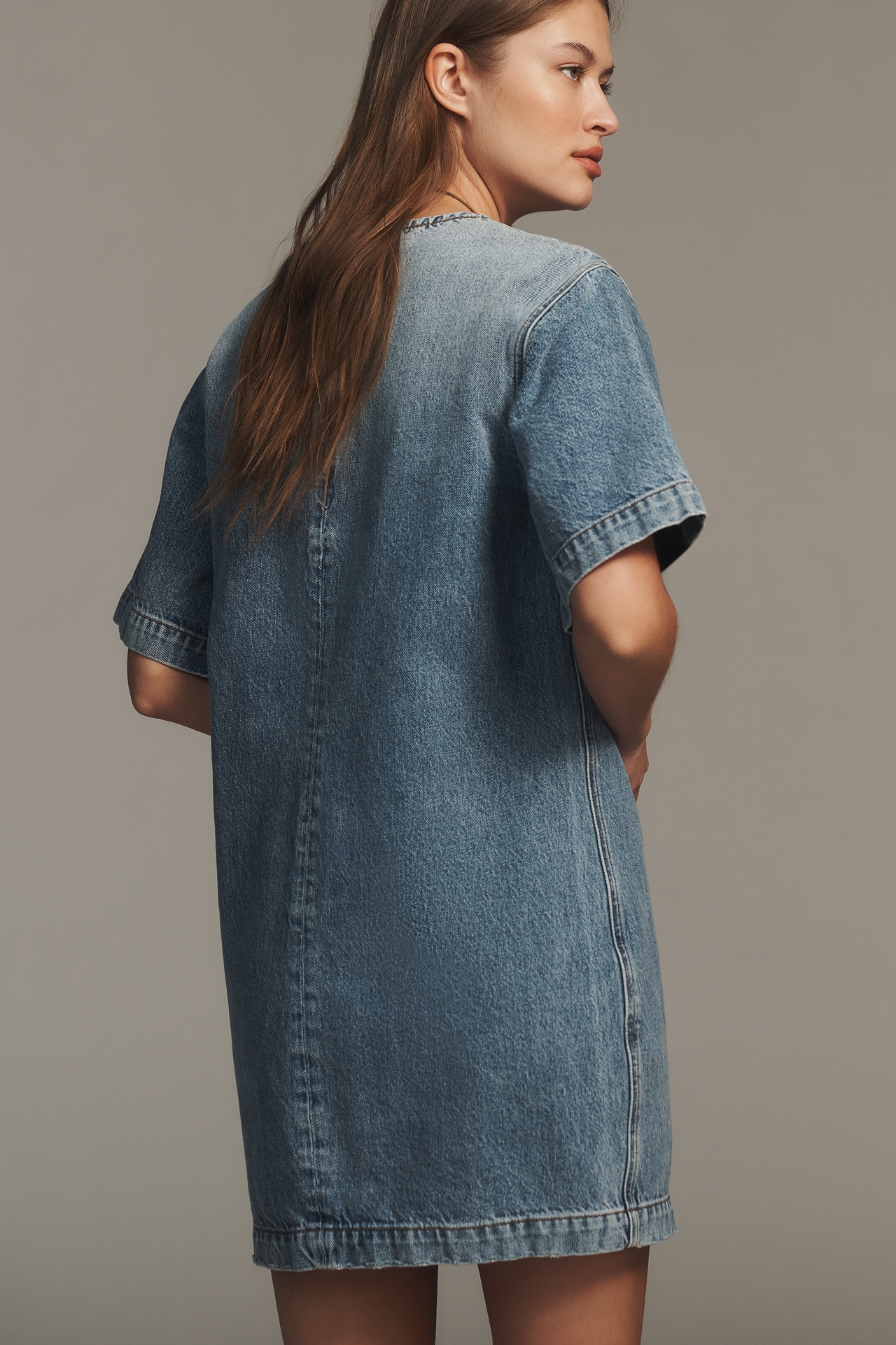 Anine Bing Tulah Short-Sleeve Denim Dress