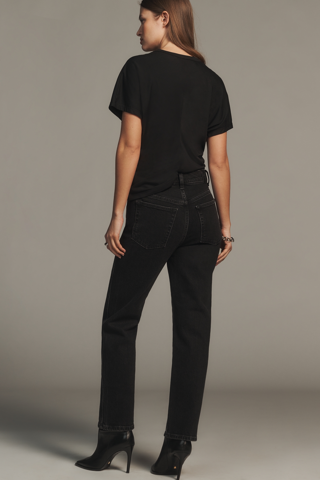 Anine Bing Jane High-Rise Straight-Leg Jeans