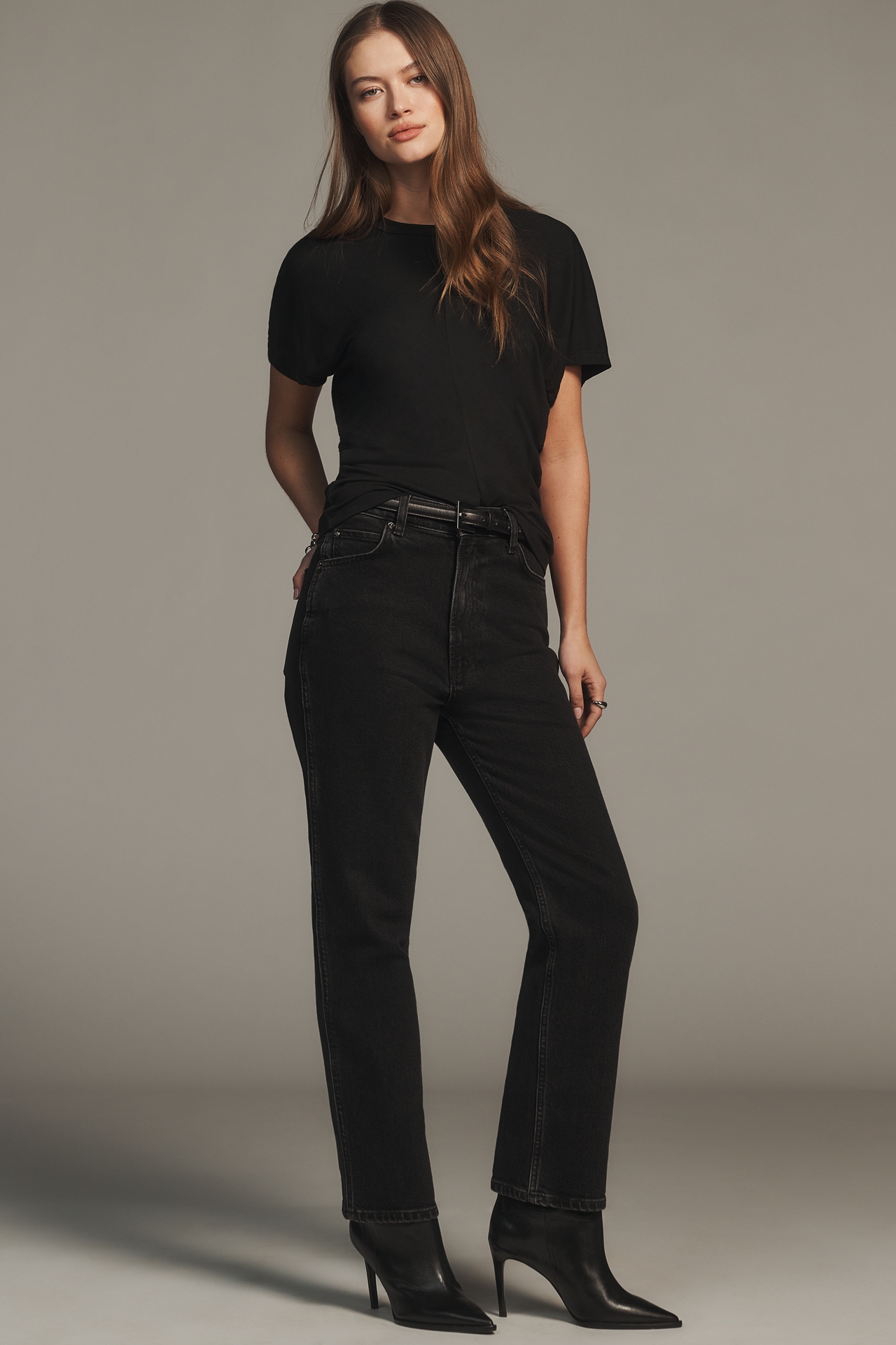 Anine Bing Jane High-Rise Straight-Leg Jeans