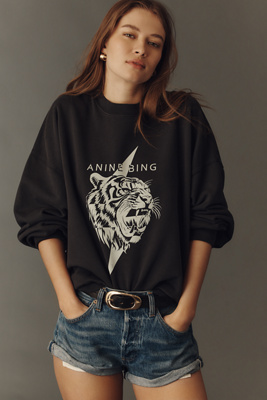 美品■ Plage ANINE BING ROD SWEAT TSHIRTS L Anine Bing Miles 100% Cotton Tiger Graphic Sweatshirt | Anthropologie