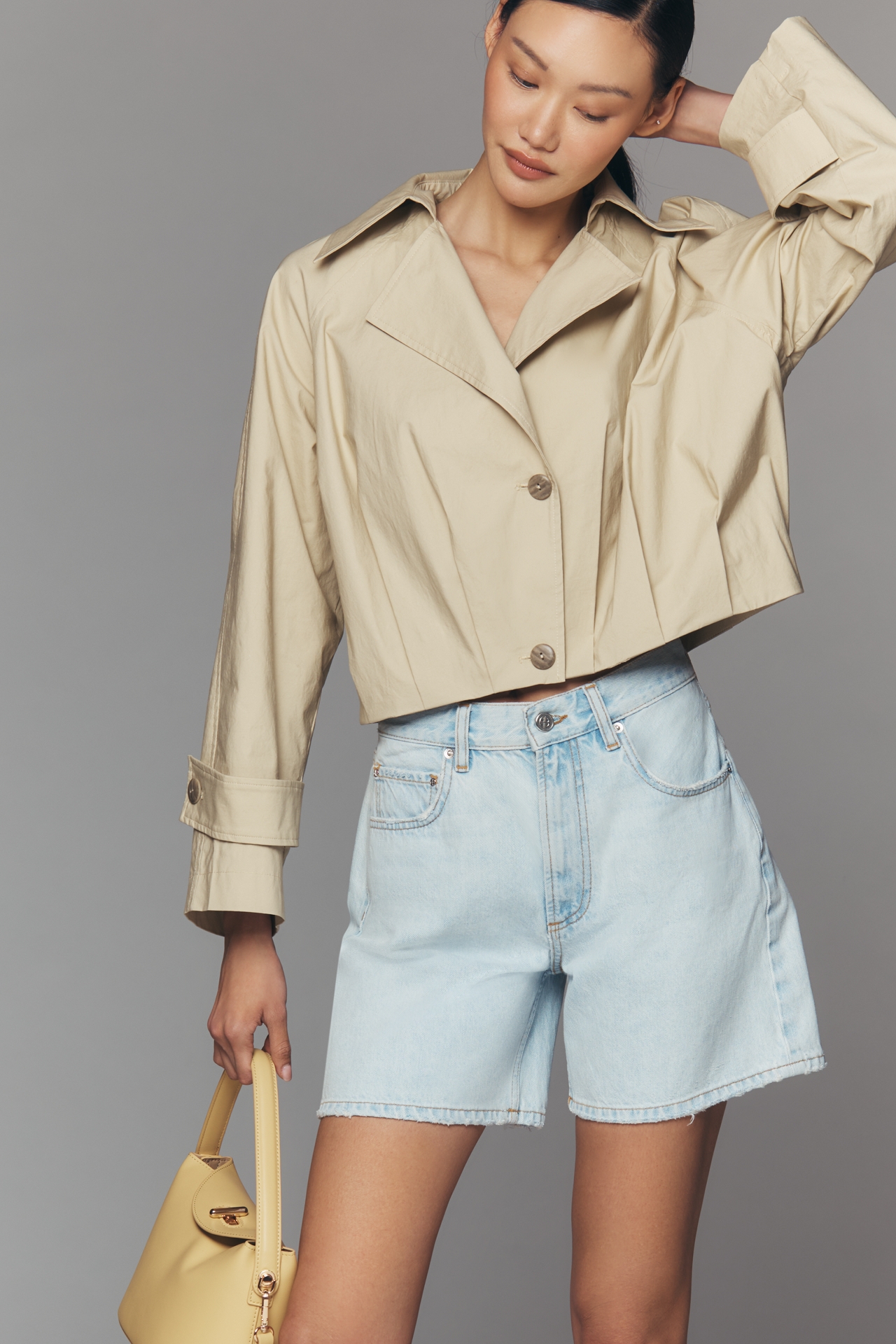 Anine Bing Delaney Denim Shorts