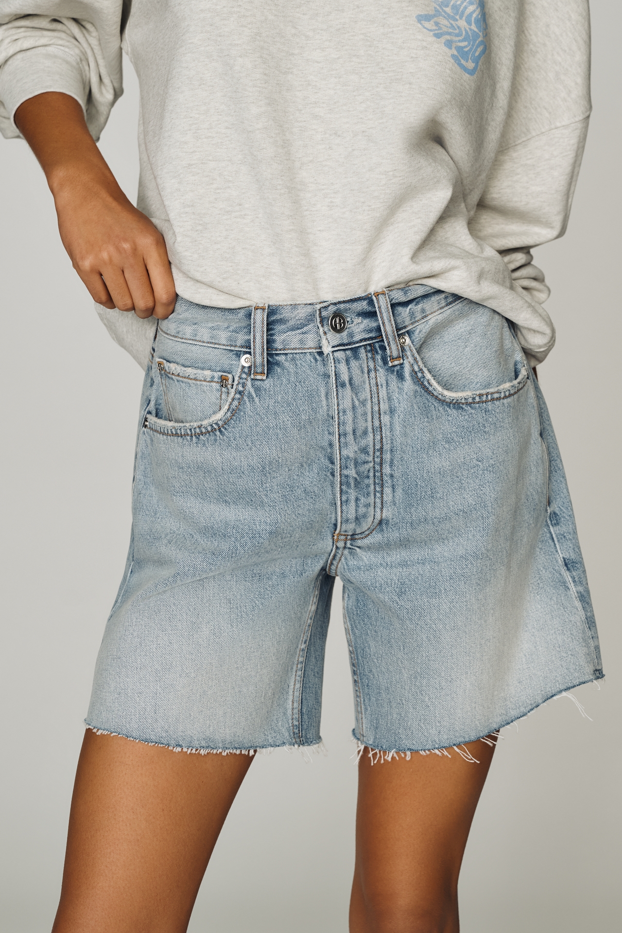 Anine Bing Delaney Denim Shorts