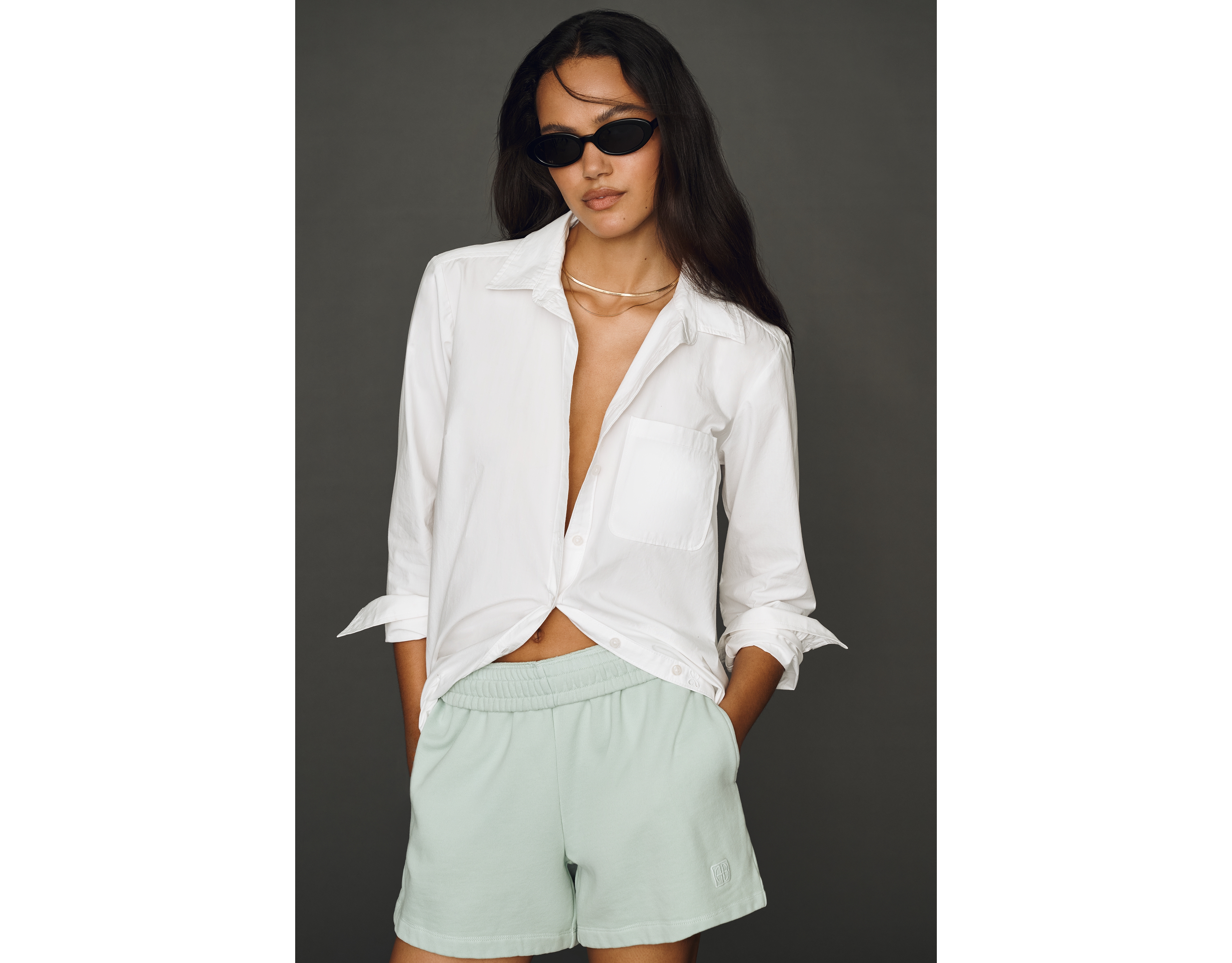 Anine Bing Kam 100% Cotton Shorts
