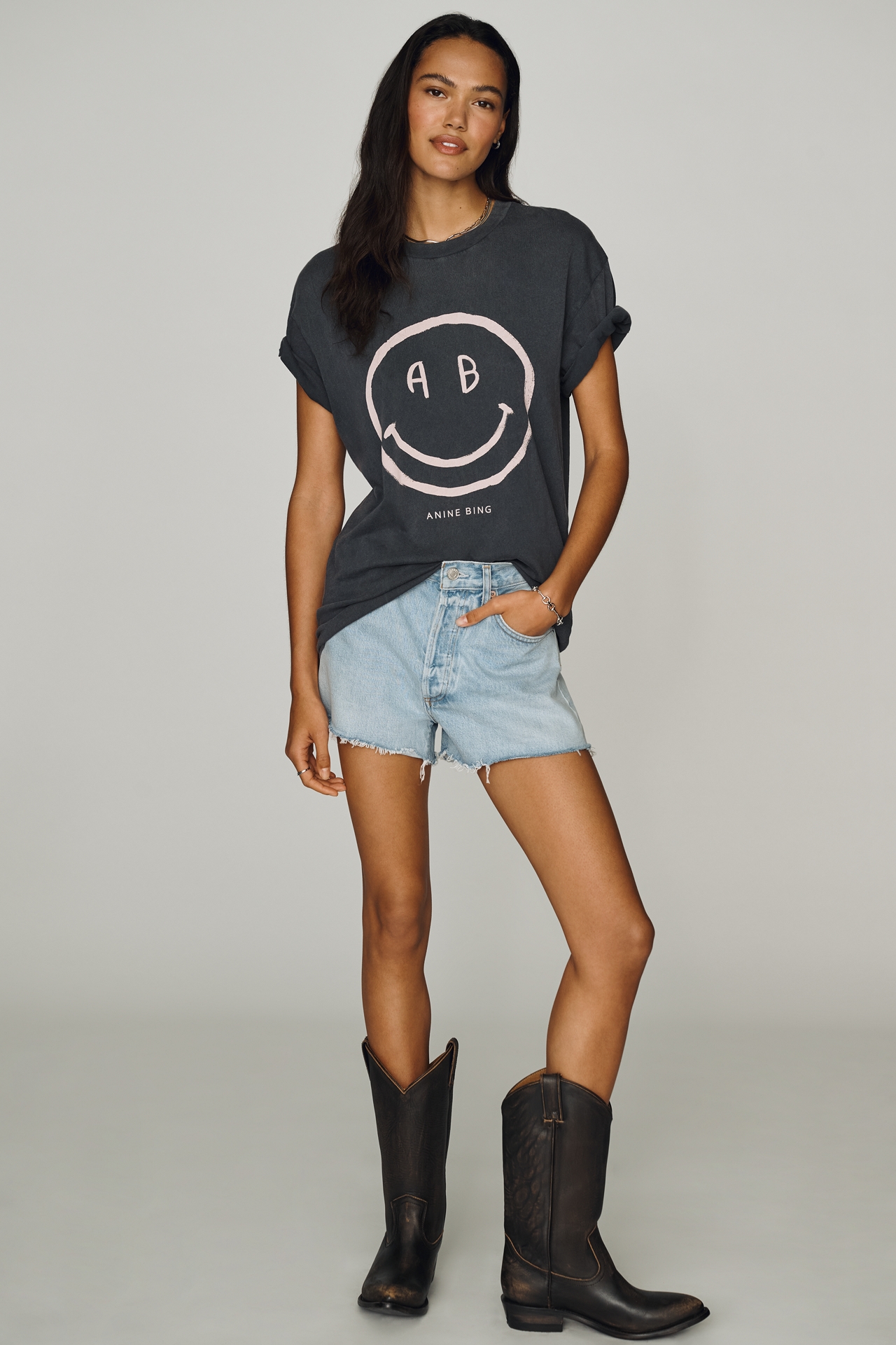 Anine Bing Smiley Graphic Tee