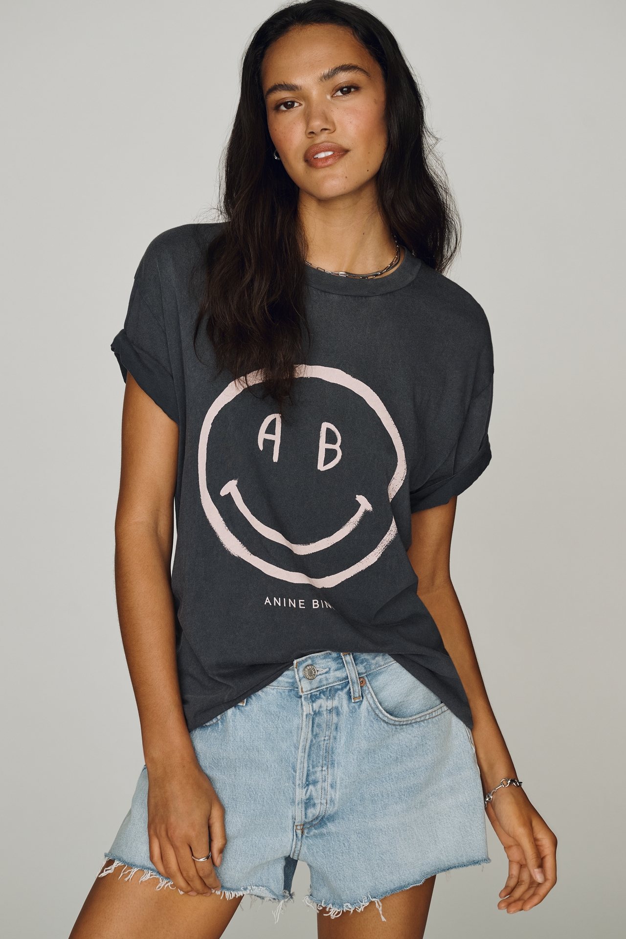 Anine Bing Smiley Graphic Tee