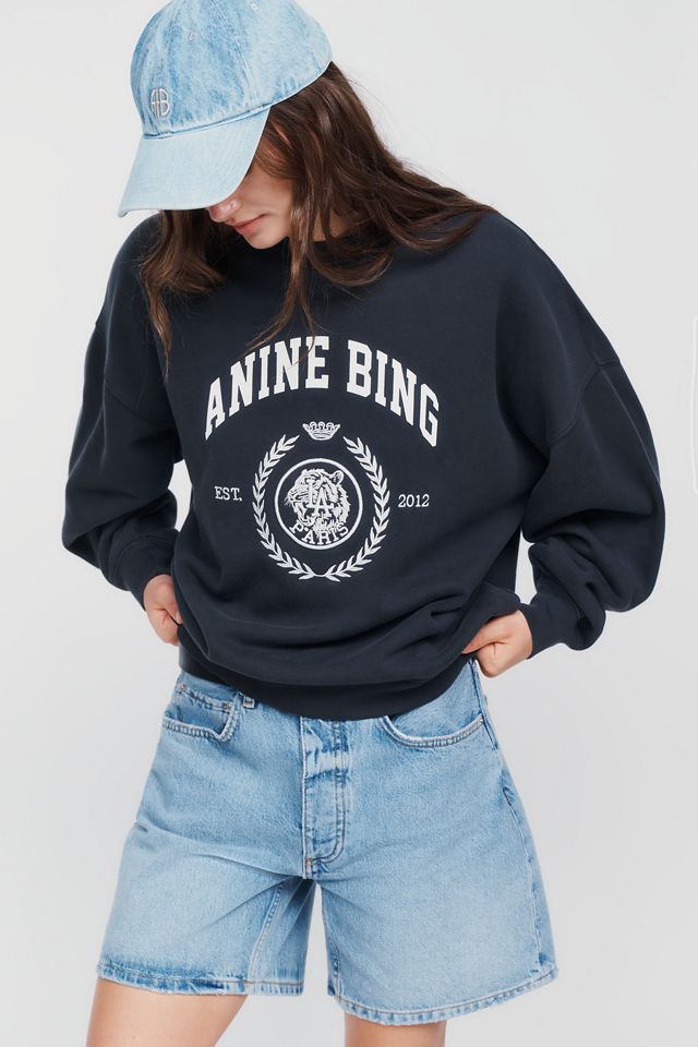 Anine Bing Miles 100% Cotton Collegiate Sweatshirt #1