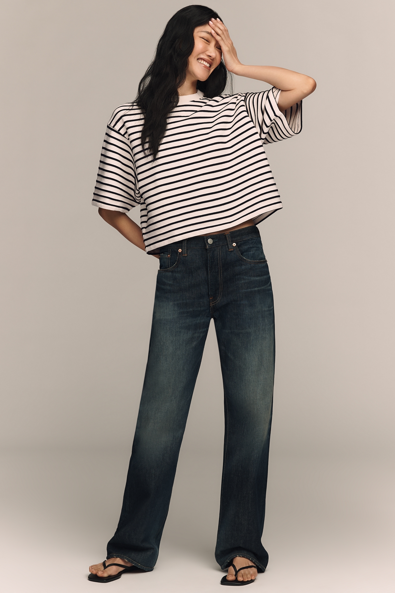Anine Bing Myers Crew Neck Crop Tee