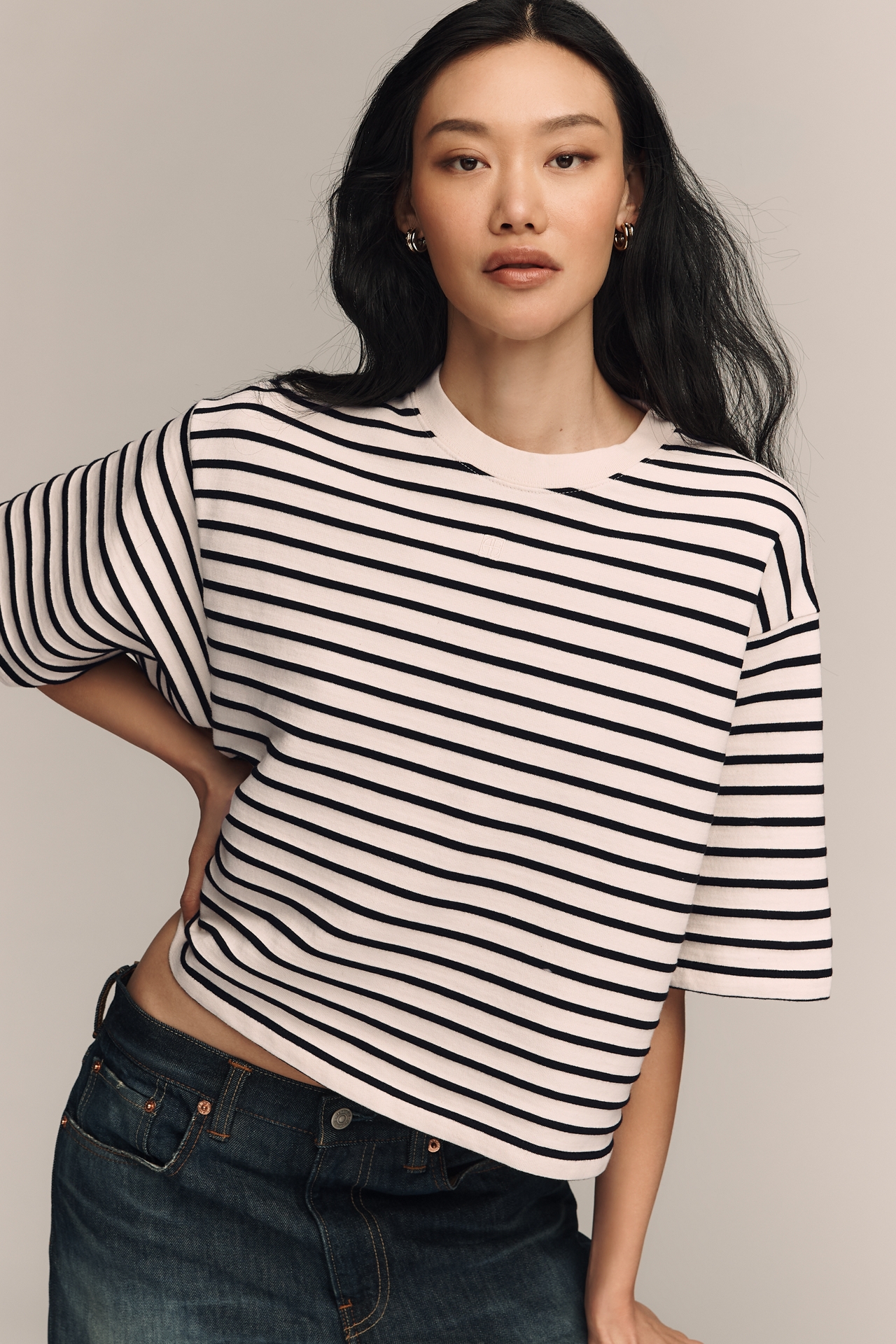 Anine Bing Myers Crew Neck Crop Tee